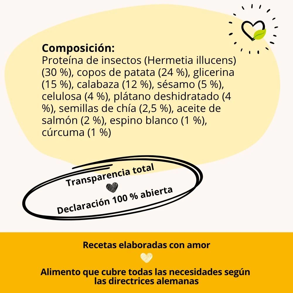 Alimento BugBell EnergyWonder - hipoalergénico, sem cereais, com proteína de inseto, banana e chia - Image 3