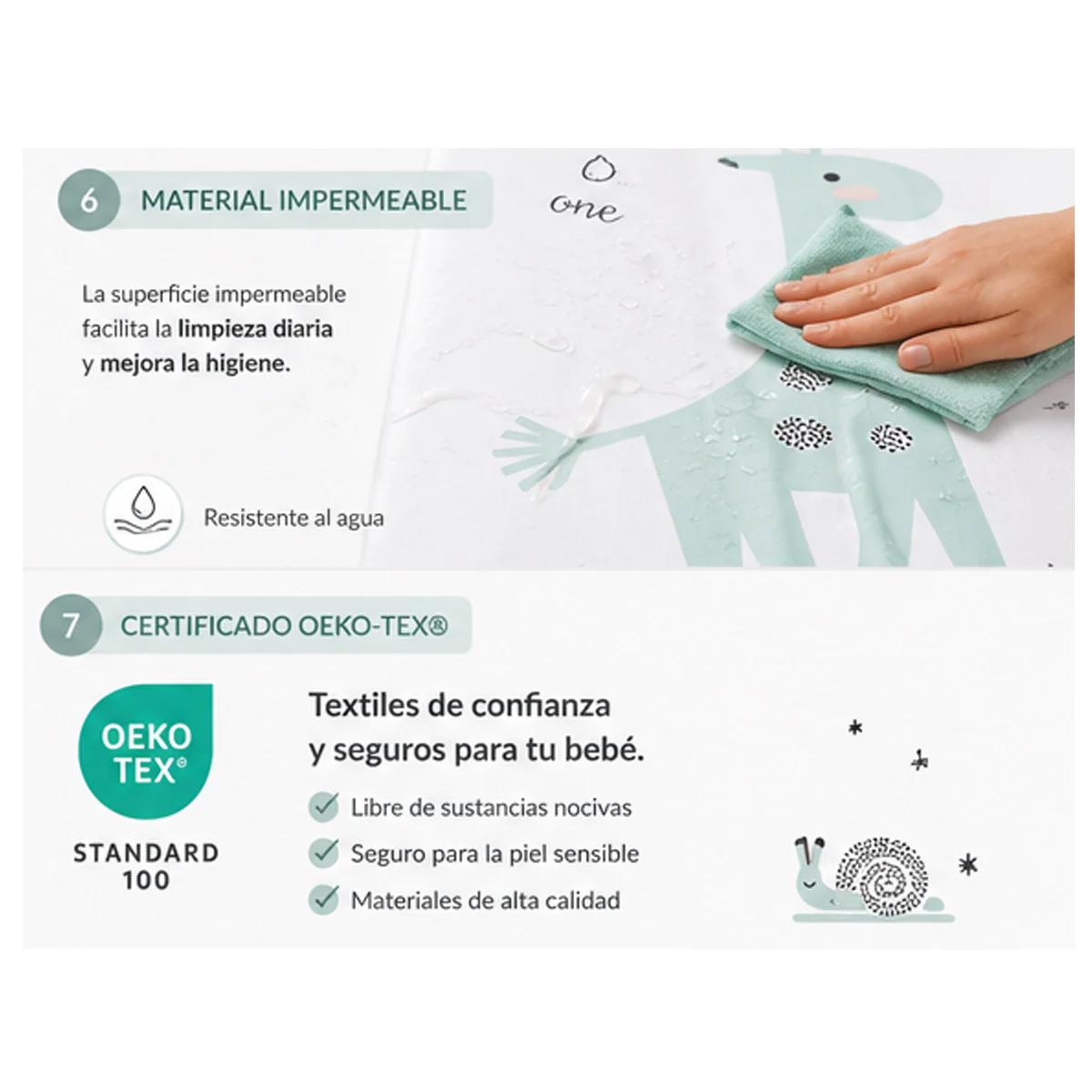 Bebe-jou – Colchão Plastificado Para Mudador De Bebé, 72 X 44 X 9 Cm, Hello Little One - Image 6