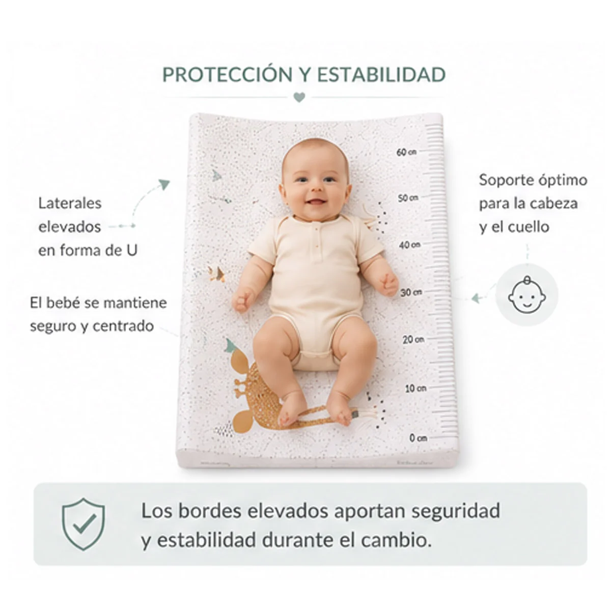 Bebe-jou – Colchão Plastificado Para Mudador De Bebé, 72 X 44 X 9 Cm, Jungle - Image 4