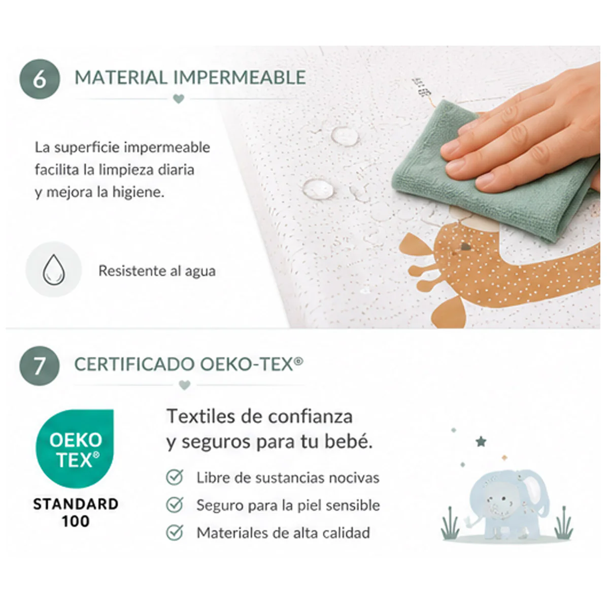 Bebe-jou – Colchão Plastificado Para Mudador De Bebé, 72 X 44 X 9 Cm, Jungle - Image 5