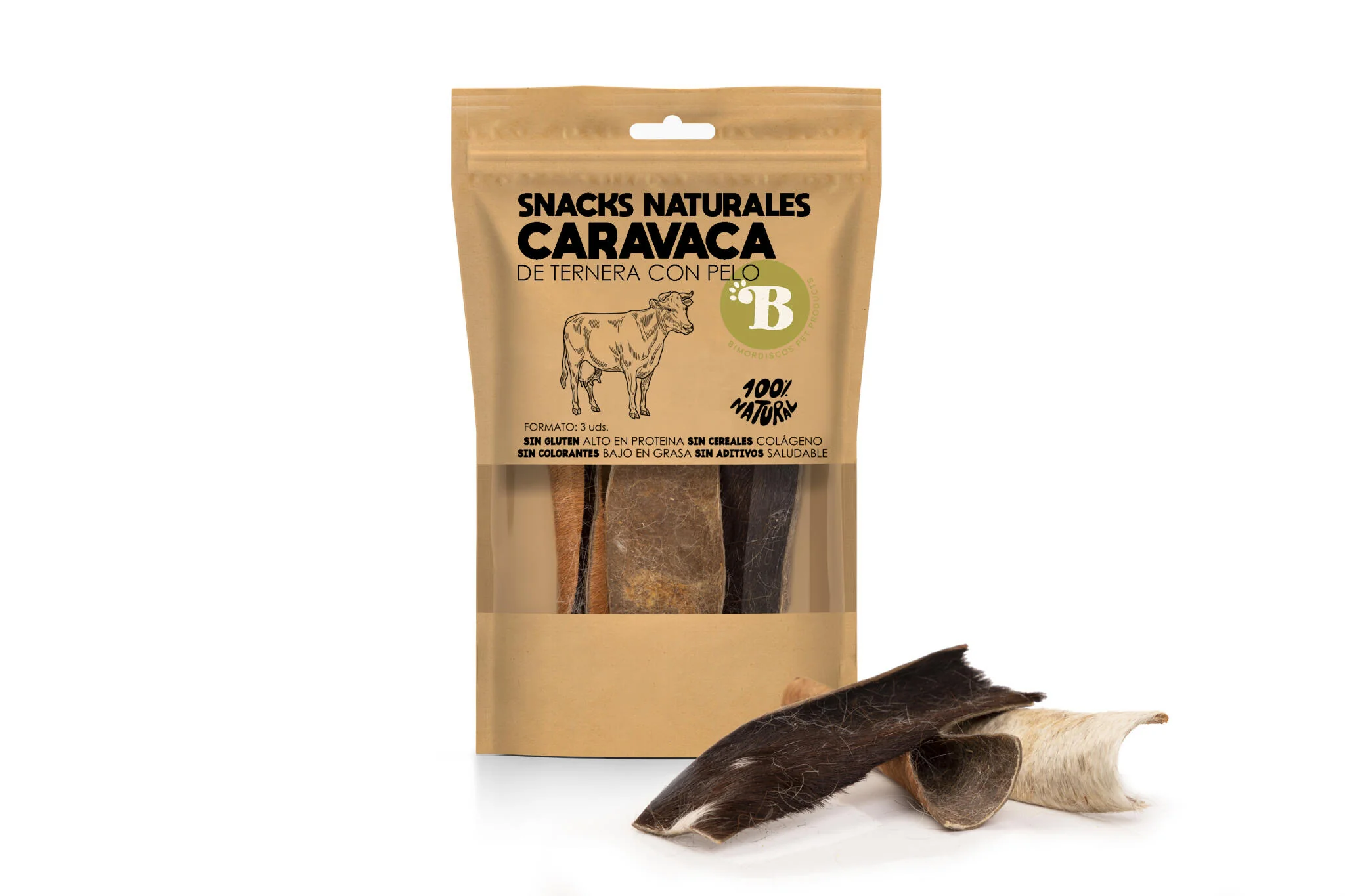 Bimordiscos Carabovino Com Pelo Para Cães