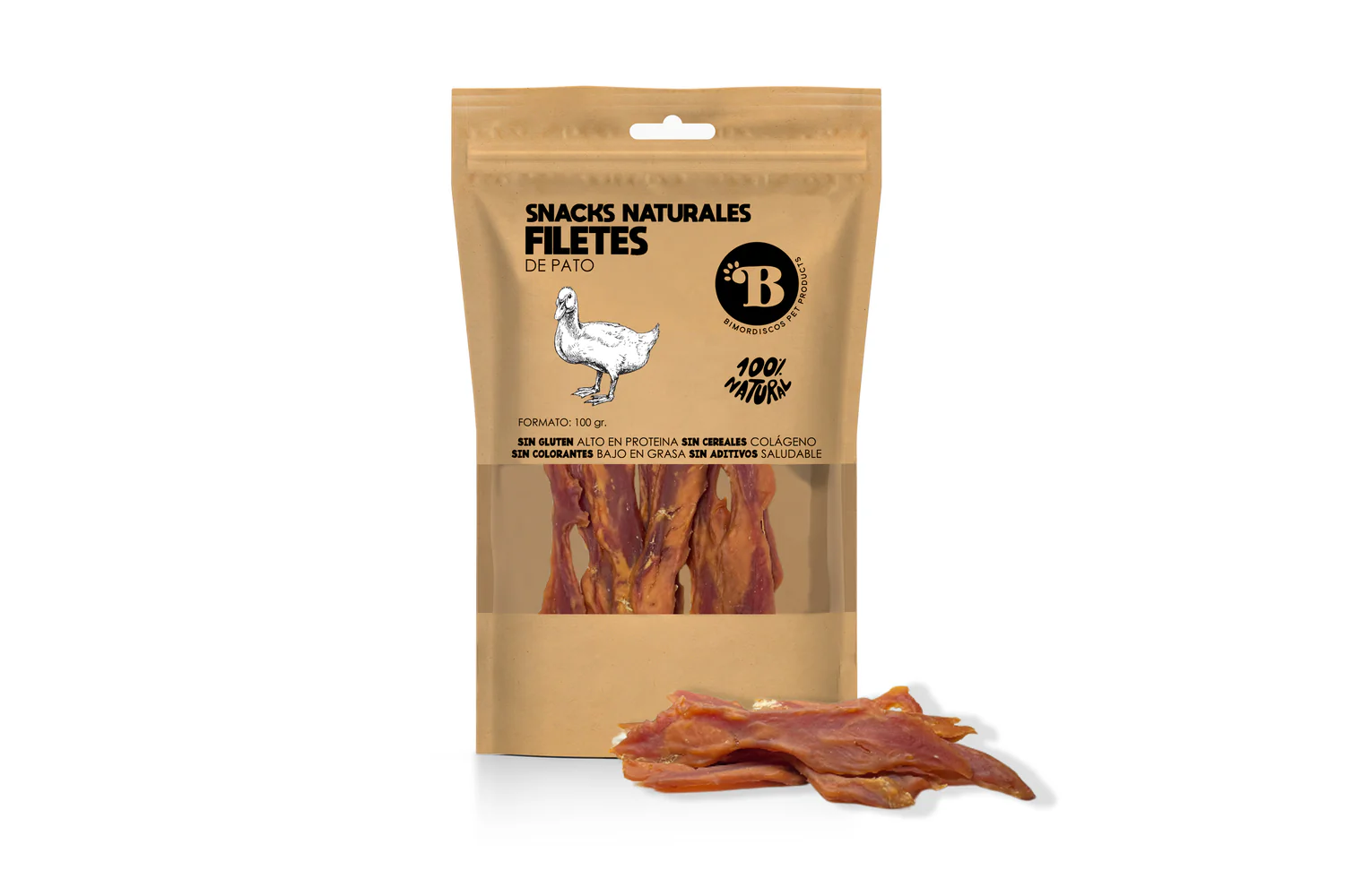 Bimordiscos Filetes De Pato Para Cães E Gatos - 100g
