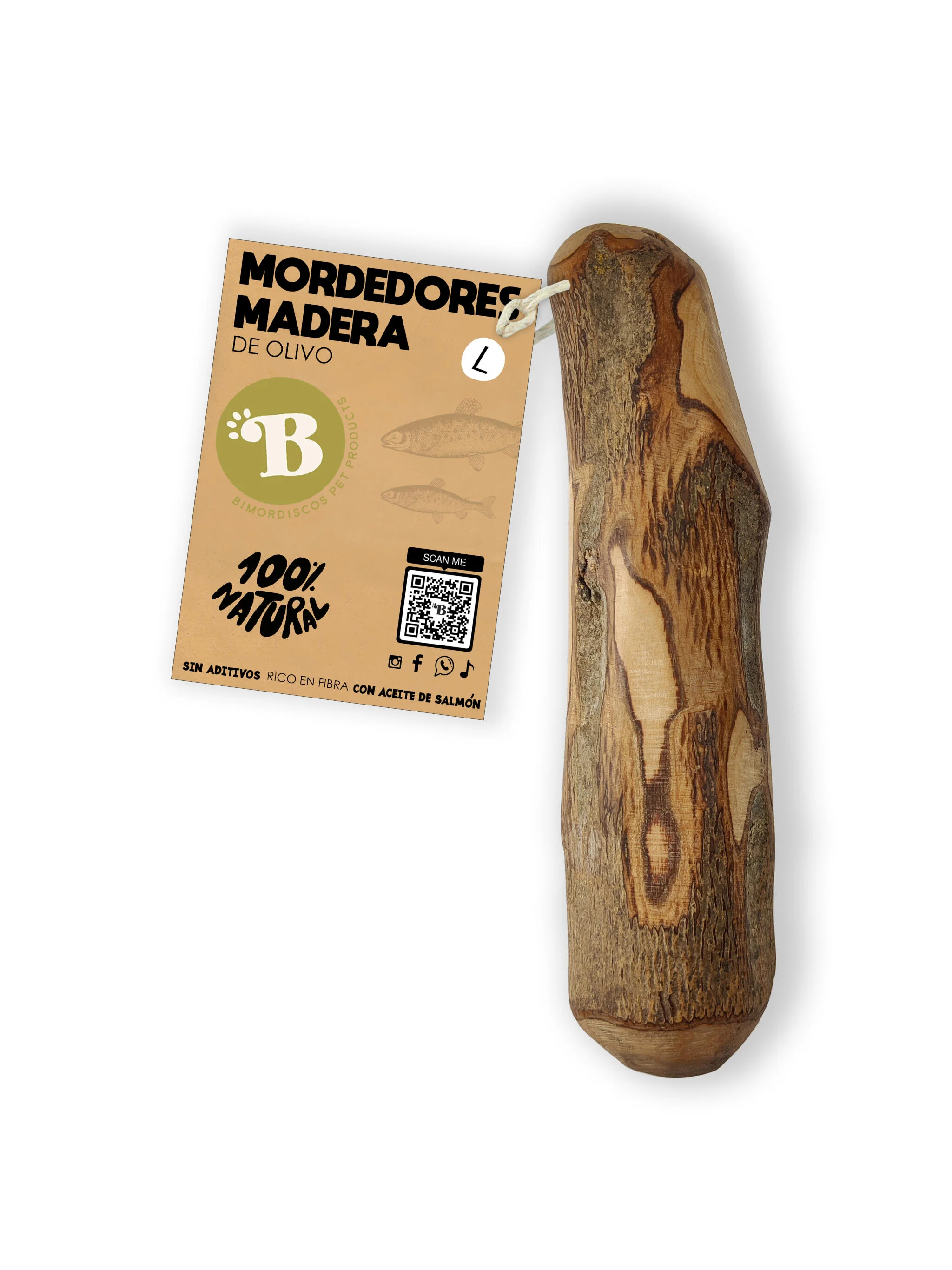 Bimordiscos Madeira De Oliveira Para Cães Com Óleo De Salmão L - Image 3