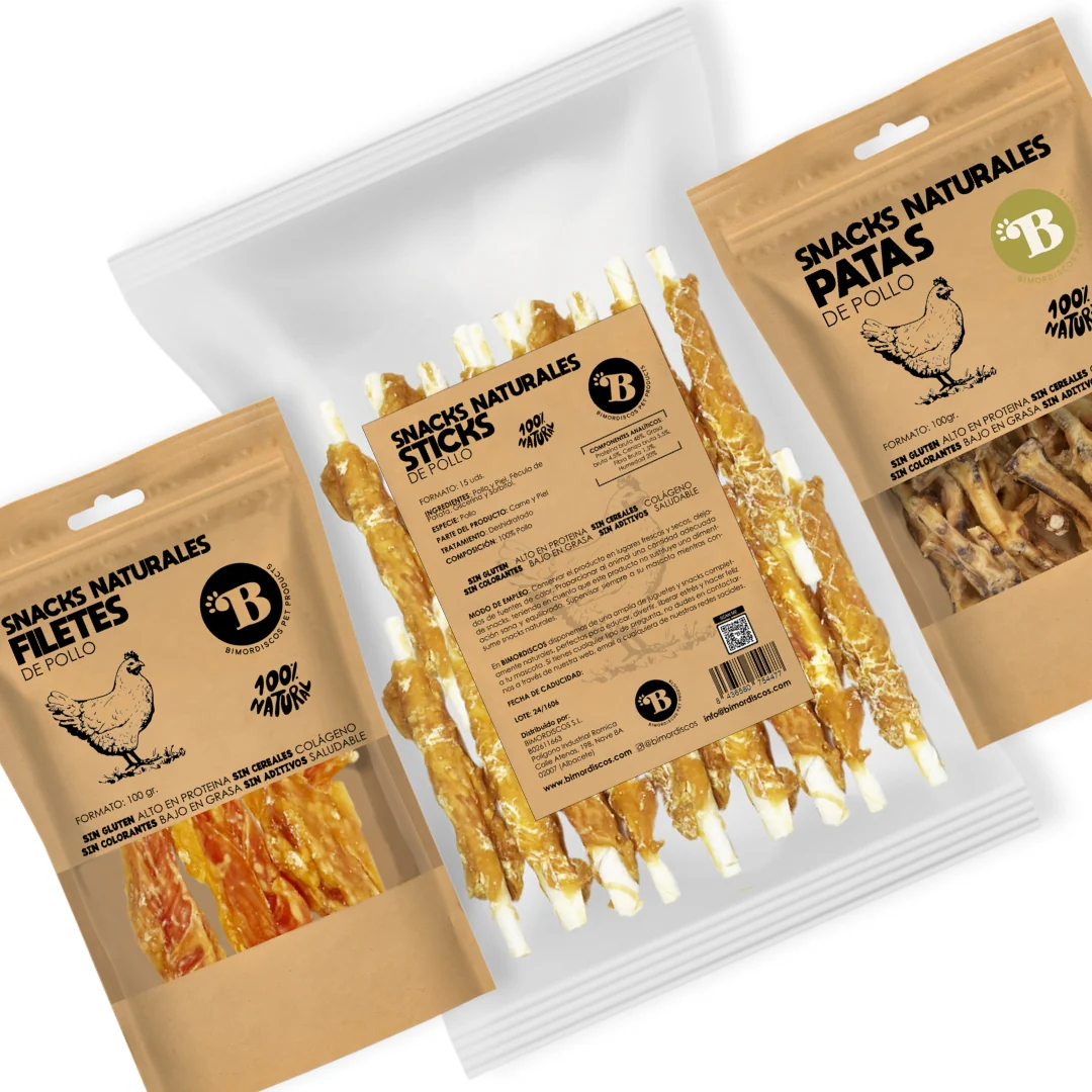 Bimordiscos Pack Económico Petiscos Naturais De Frango Para Cães