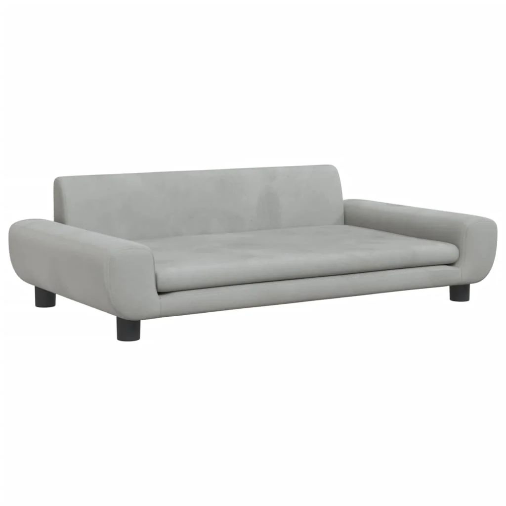 Cama De Cachorro De Veludo Cinza Claro 100x54x33 Cm / Vetonek - Image 2
