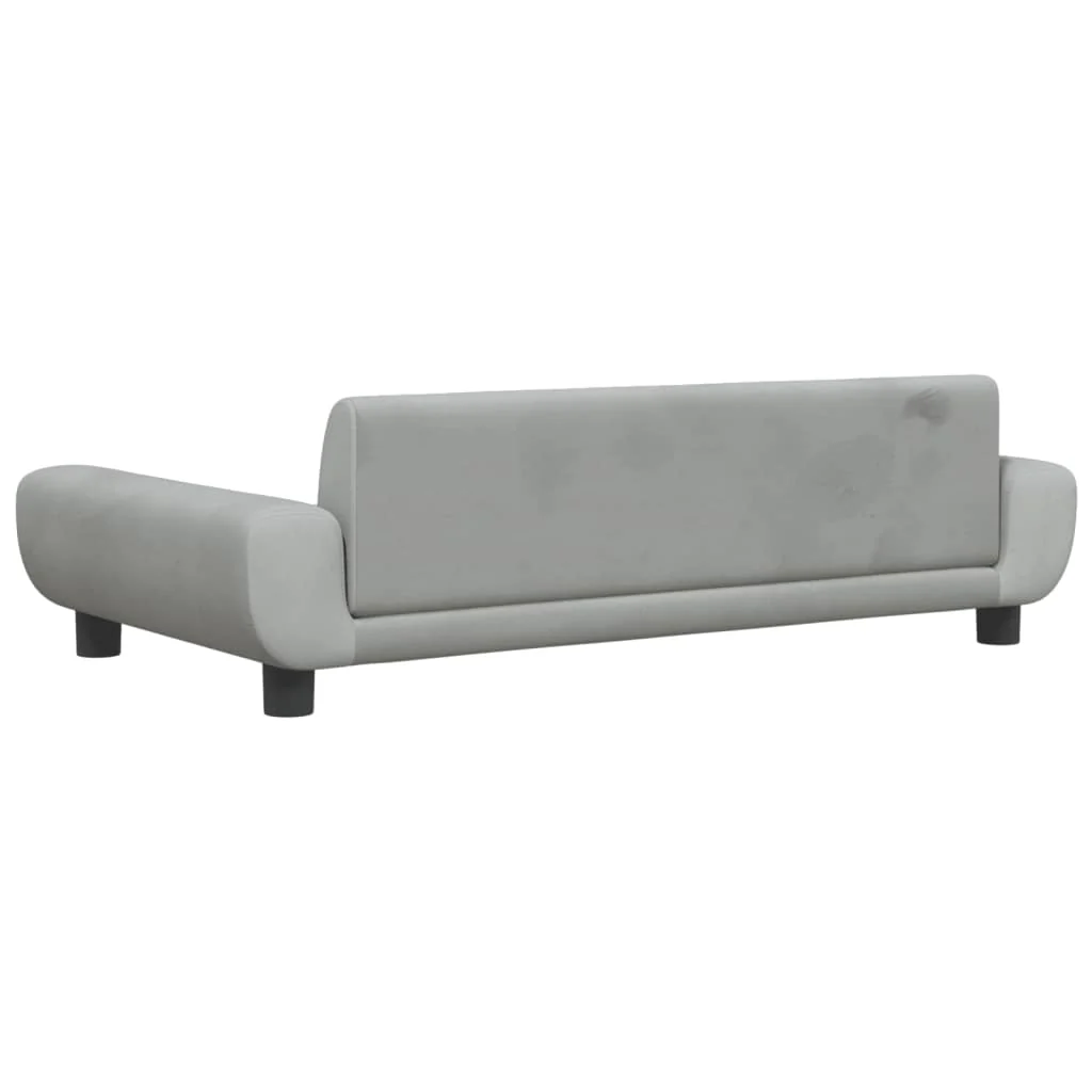Cama De Cachorro De Veludo Cinza Claro 100x54x33 Cm / Vetonek - Image 4