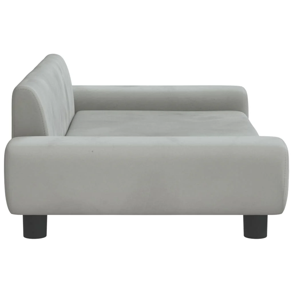 Cama De Cachorro De Veludo Cinza Claro 100x54x33 Cm / Vetonek - Image 5