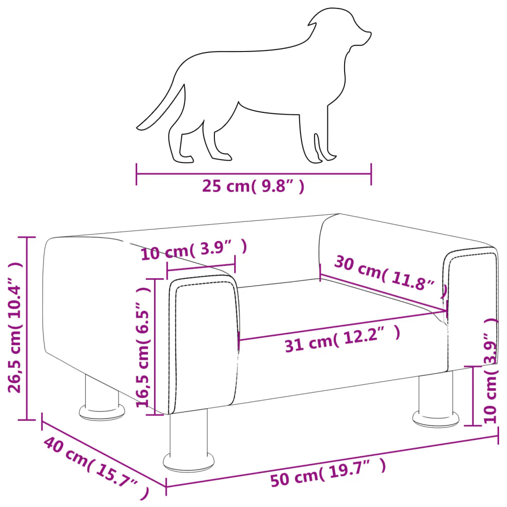 Cama De Cachorro De Veludo Creme 50x40x26,5 Cm / Vetonek - Image 4