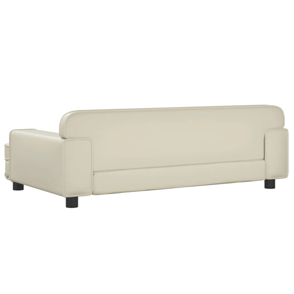 Cama De Cachorro Em Couro Sintético Creme 90x53x30 Cm / Vetonek - Image 2