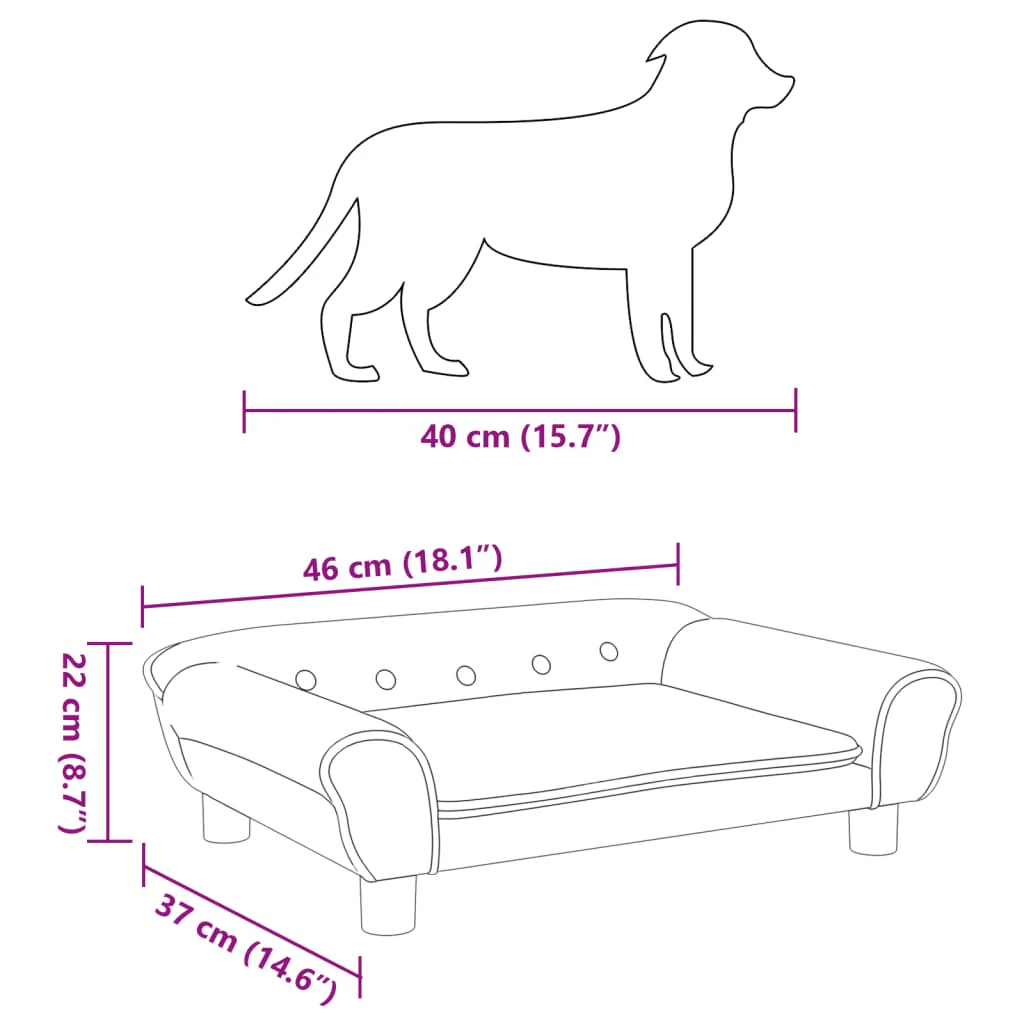 Cama Para Cachorro Em Veludo Azul 70x48x22 Cm / Vetonek - Image 2