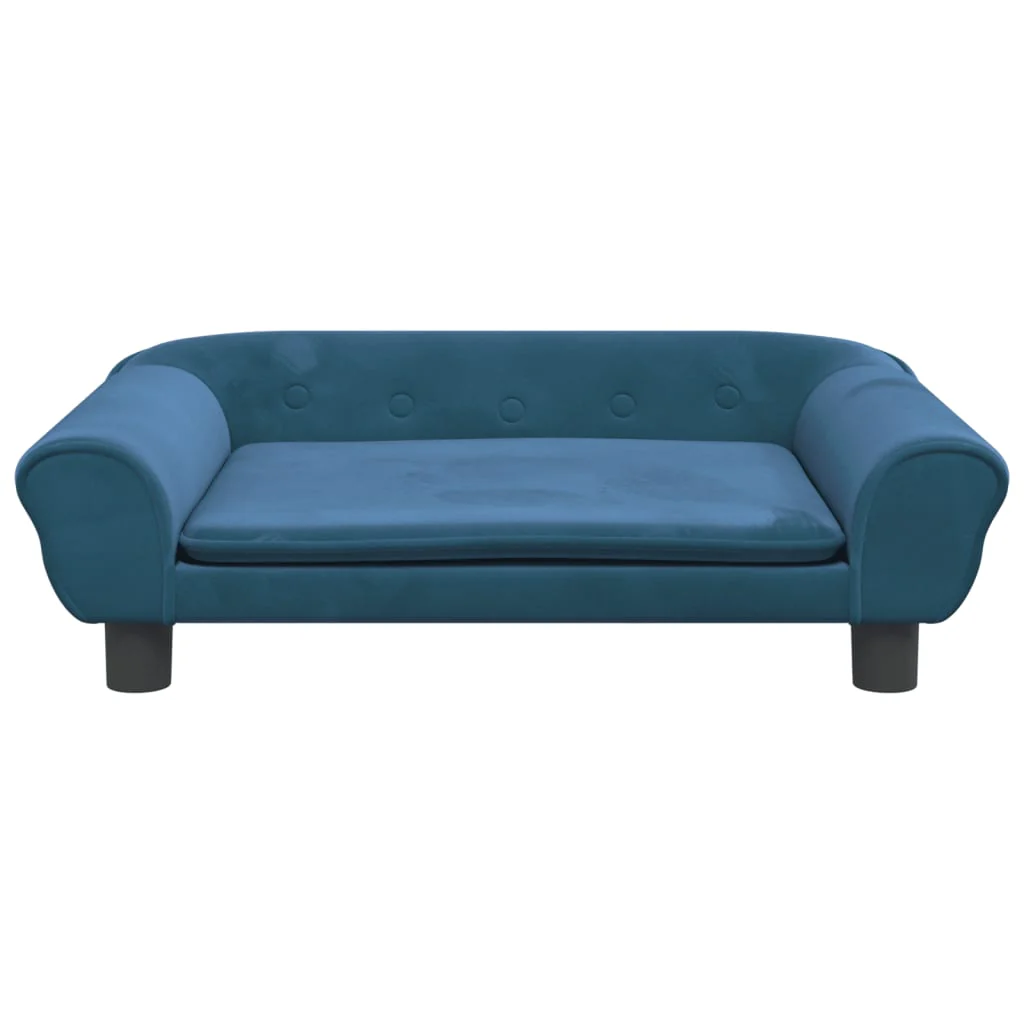 Cama Para Cachorro Em Veludo Azul 70x48x22 Cm / Vetonek - Image 6