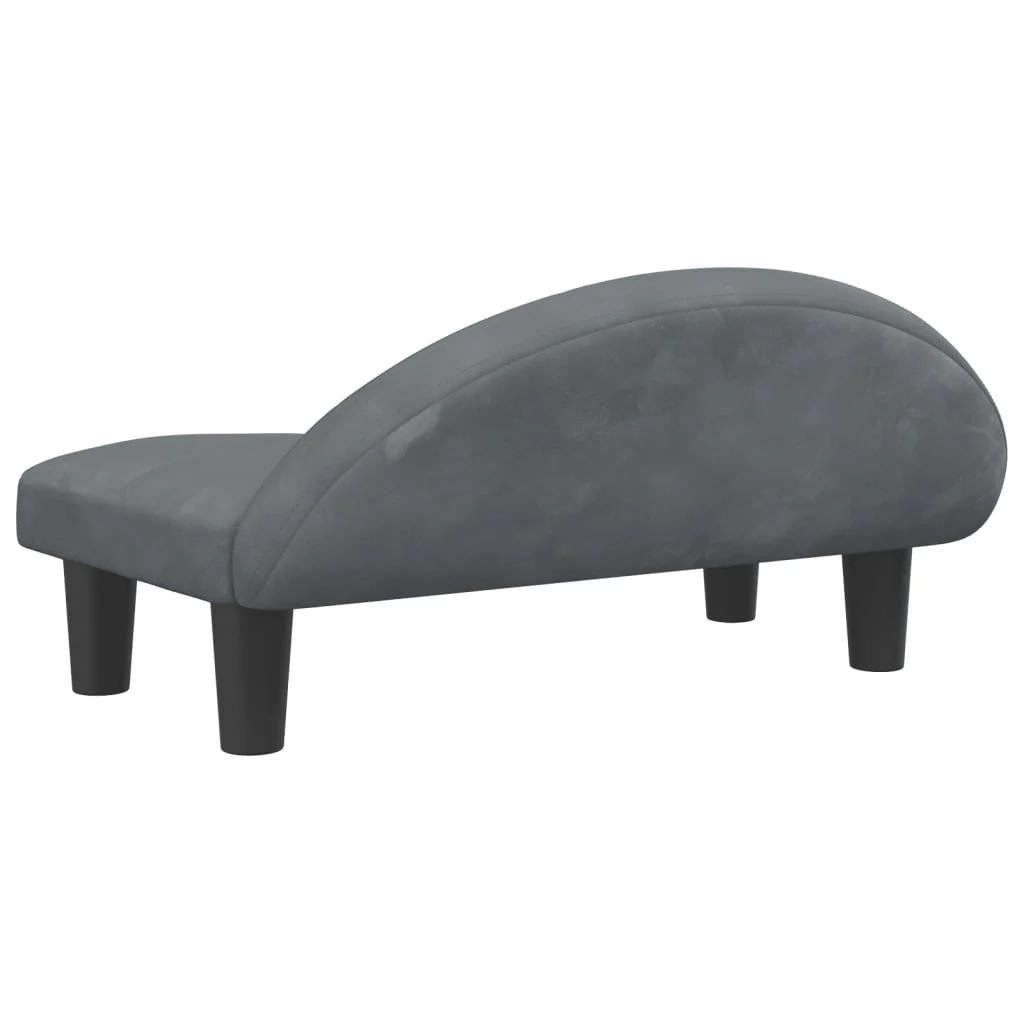Cama Para Cachorro Em Veludo Cinza Escuro 70x52x30 Cm / Vetonek