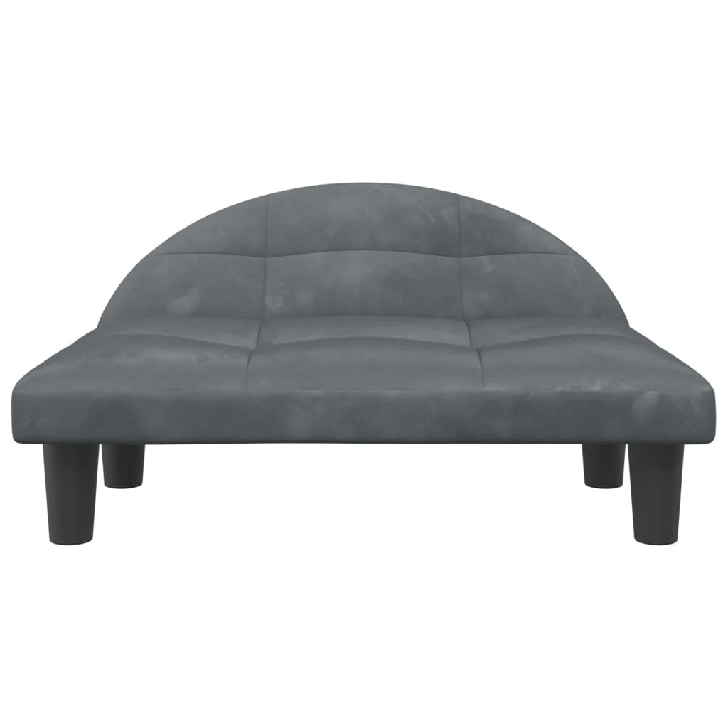 Cama Para Cachorro Em Veludo Cinza Escuro 70x52x30 Cm / Vetonek - Image 2