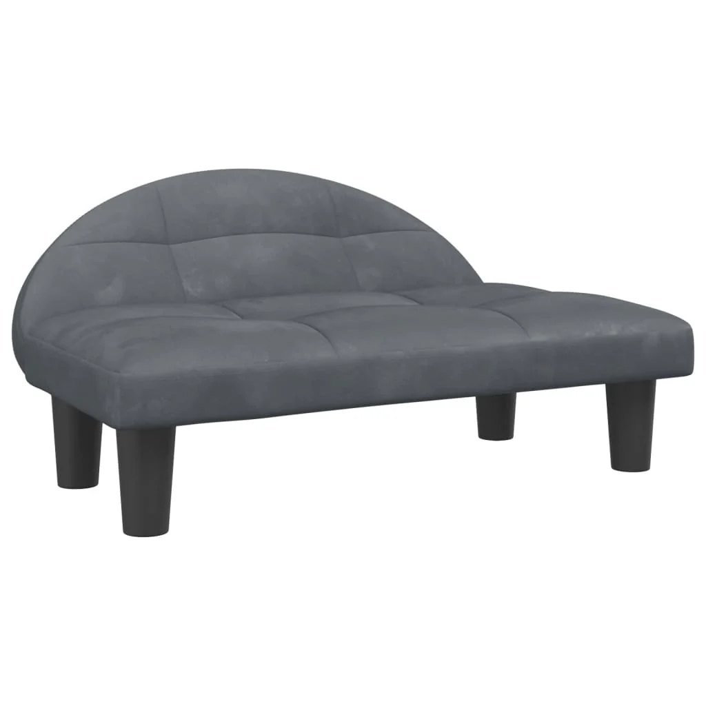 Cama Para Cachorro Em Veludo Cinza Escuro 70x52x30 Cm / Vetonek - Image 5
