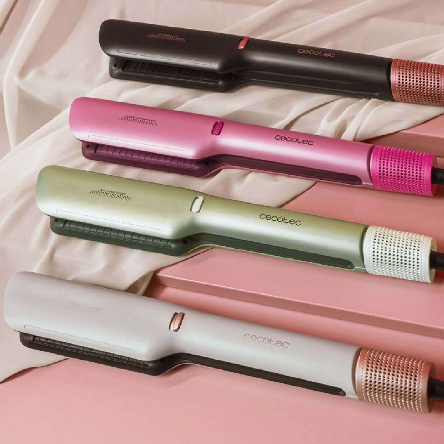 Cecotec Prancha De Cabelo Com Ar Air Lisse Olive. 600w, Protege O Cabelo, Tecnologia Iónica, Queratina E Óleo De Argan - Image 4