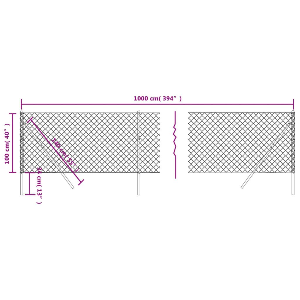 Cerca De Arame Cinza Antracite 1x10 M / Vetonek - Image 3