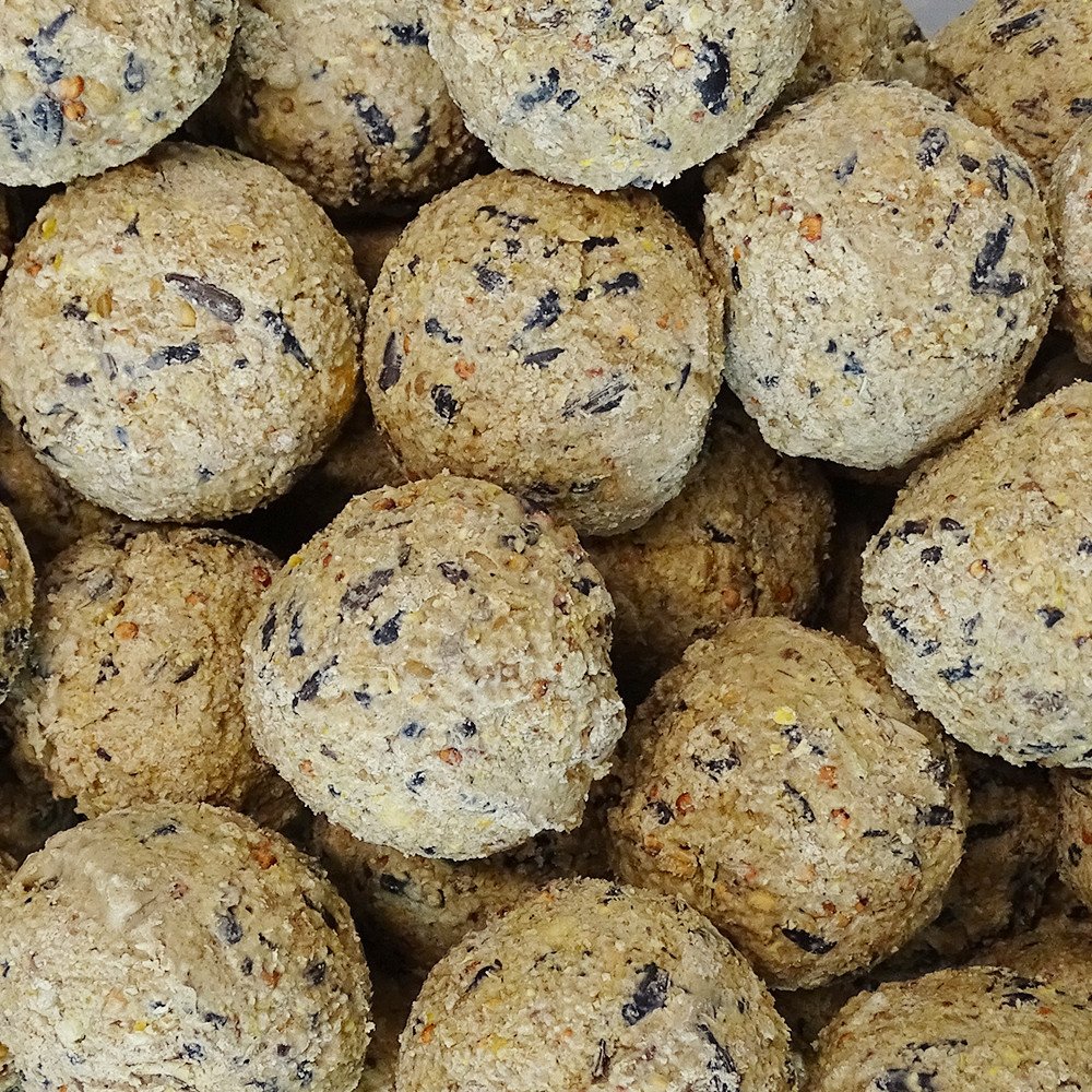 Comida Para Pássaros Selvagens 18 Kg, Bolas De Sementes, 200 X Ca. 90 Gramas Sem Rede, Alimento De Gordura