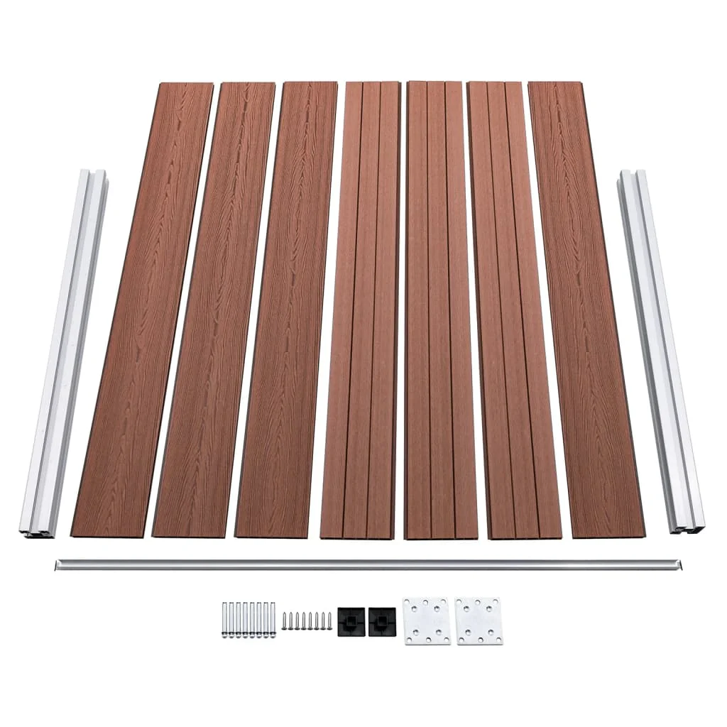 Conjunto De Painel De Cerca Wpc Marrom 699x146 Cm / Vetonek - Image 2