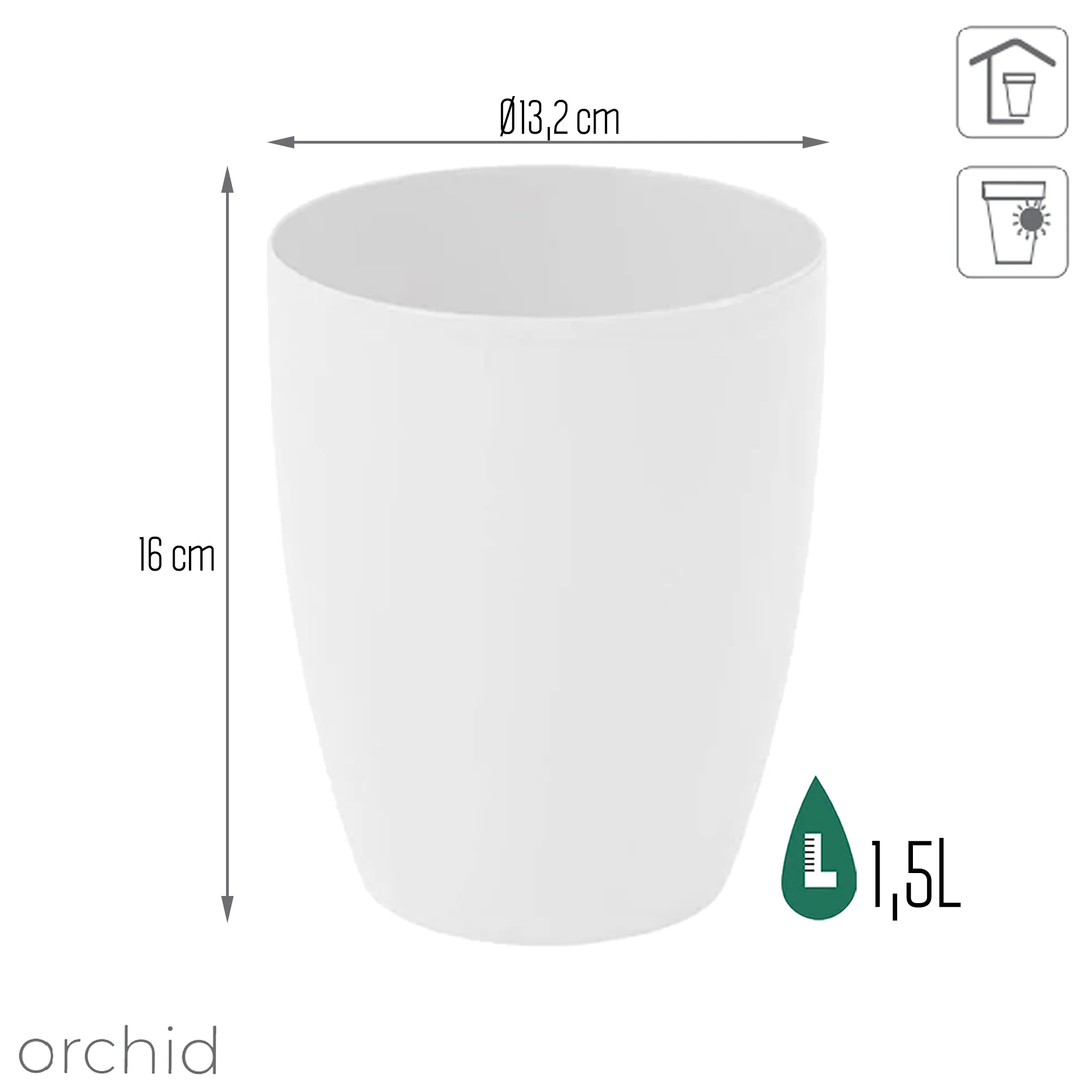 Coubi Orchid Pet 1.5l., Dimensões (mm) 132x132x160, Cor Branca - Image 3