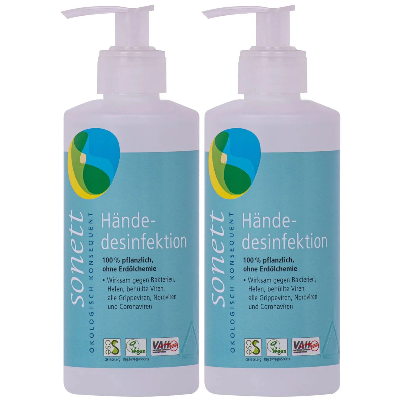 Desinfectante De Manos, 2 X 300 Ml Con Dosificador, Antiséptico De Manos