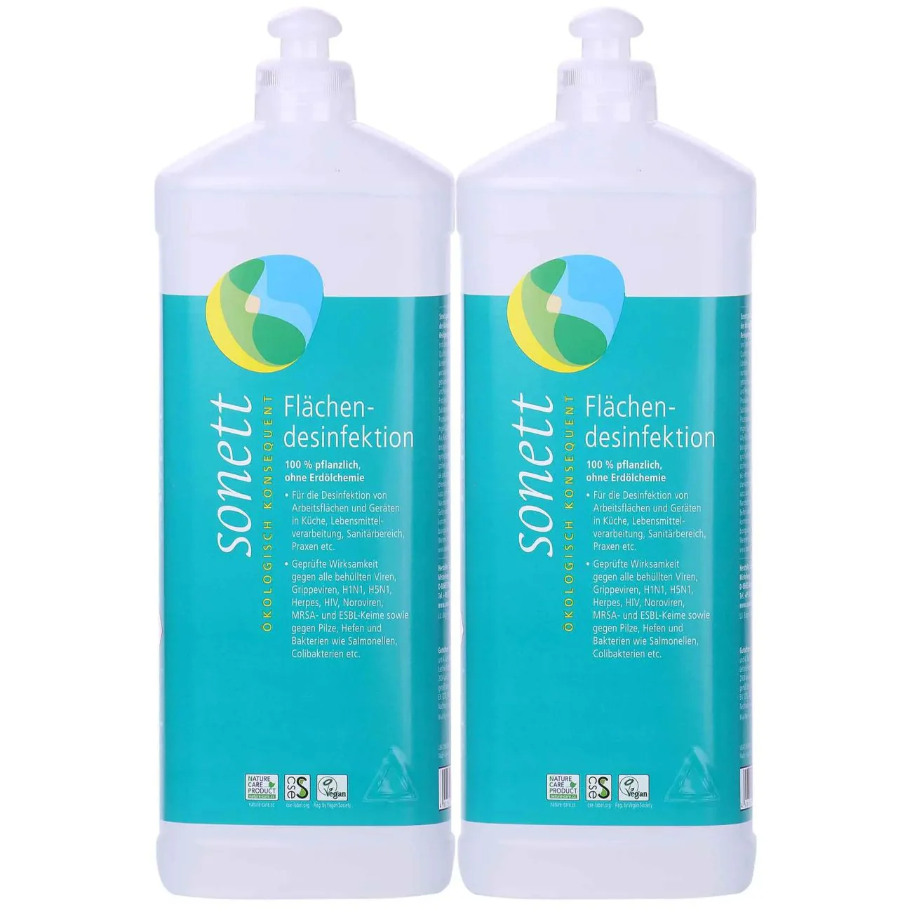 Desinfectante Superficies 2 X 1 Litro, Desinfección Hogar, Viricida