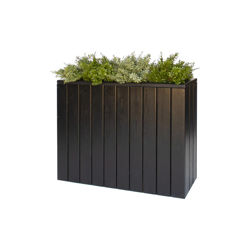 Jardinera Alta De Madera Autoportante 100 X 34,5 X 80 Cm Ebony Black Hortalia - Image 2