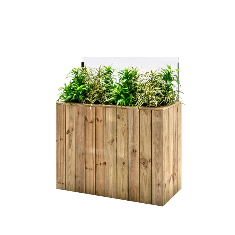 Jardinera Alta De Madera Autoportante Con Cortavientos 40 Cm 100 X 44,5 X 80 Cm Hortalia