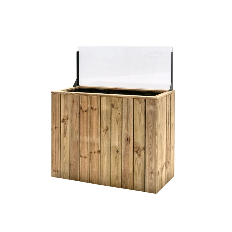 Jardinera Alta De Madera Autoportante Con Cortavientos 40 Cm 100 X 44,5 X 80 Cm Hortalia - Image 2