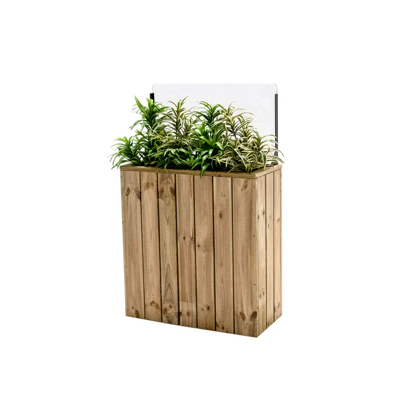 Jardinera Alta De Madera Autoportante Con Cortavientos 40 Cm 75 X 34,5 X 80 Cm Hortalia