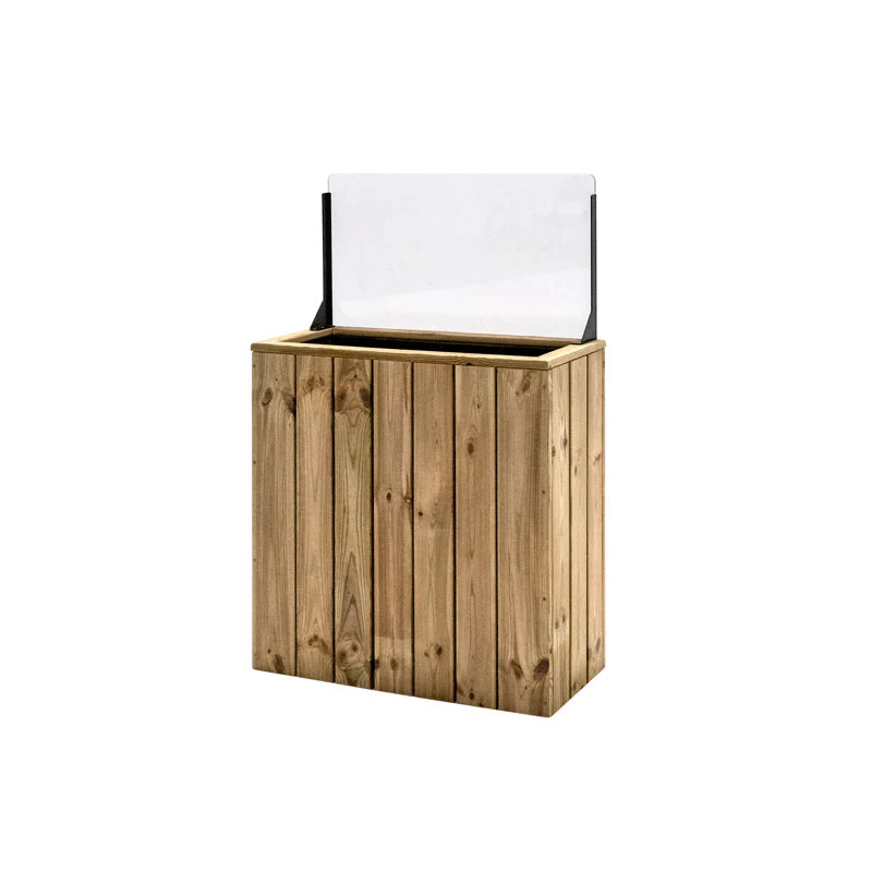 Jardinera Alta De Madera Autoportante Con Cortavientos 40 Cm 75 X 34,5 X 80 Cm Hortalia - Image 2