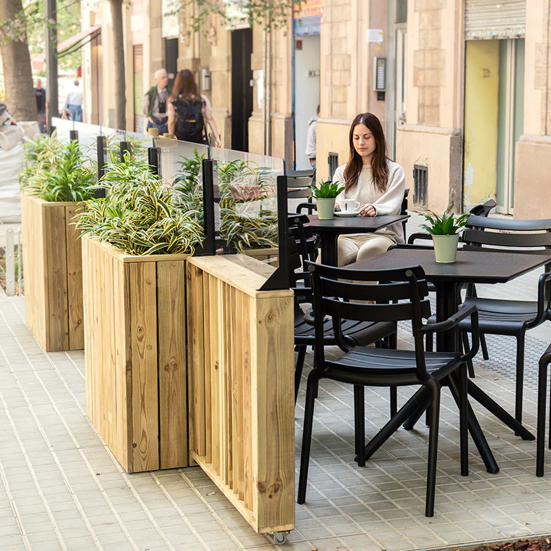 Jardinera Alta De Madera Autoportante Con Cortavientos 40 Cm 75 X 34,5 X 80 Cm Hortalia - Image 4