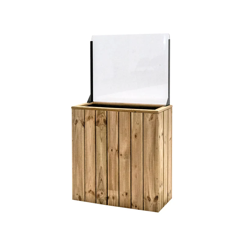 Jardinera Alta De Madera Autoportante Con Cortavientos 60 Cm 75 X 34,5 X 80 Cm Hortalia - Image 2
