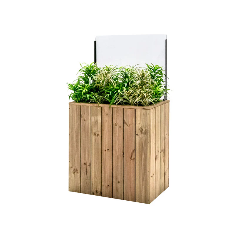 Jardinera Alta De Madera Autoportante Con Cortavientos 60 Cm 75 X 44,5 X 80 Cm Hortalia