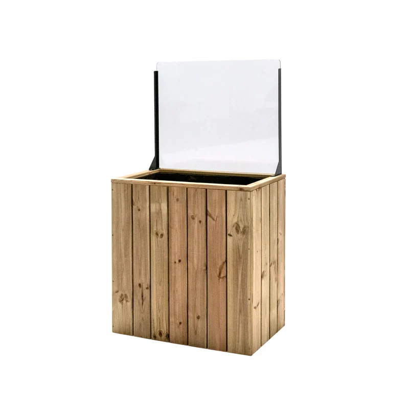 Jardinera Alta De Madera Autoportante Con Cortavientos 60 Cm 75 X 44,5 X 80 Cm Hortalia - Image 2