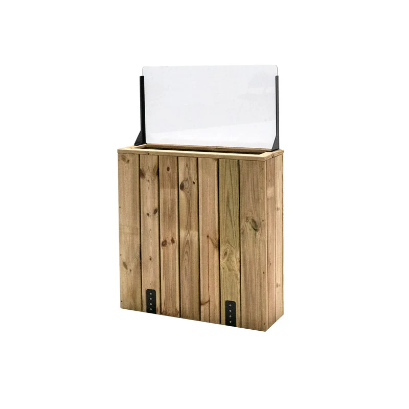 Jardinera Alta De Madera Con Anclaje Al Suelo Y Cortavientos 40 Cm 75 X 24 X 80 Cm Hortalia - Image 2
