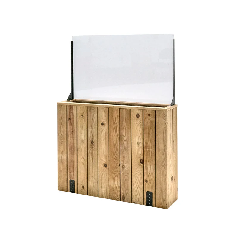 Jardinera Alta De Madera Con Anclaje Al Suelo Y Cortavientos 60 Cm 100 X 24 X 80 Cm Hortalia - Image 2