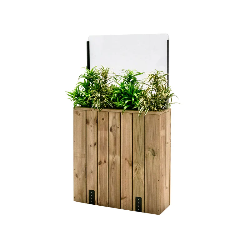 Jardinera Alta De Madera Con Anclaje Al Suelo Y Cortavientos 60 Cm 75 X 24 X 80 Cm Hortalia