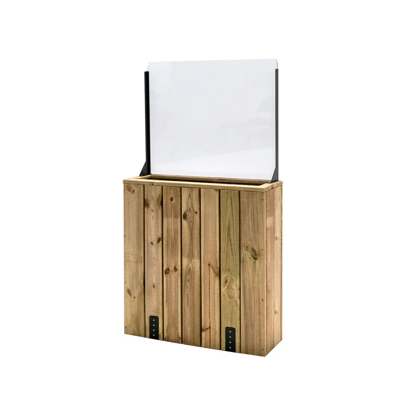 Jardinera Alta De Madera Con Anclaje Al Suelo Y Cortavientos 60 Cm 75 X 24 X 80 Cm Hortalia - Image 2