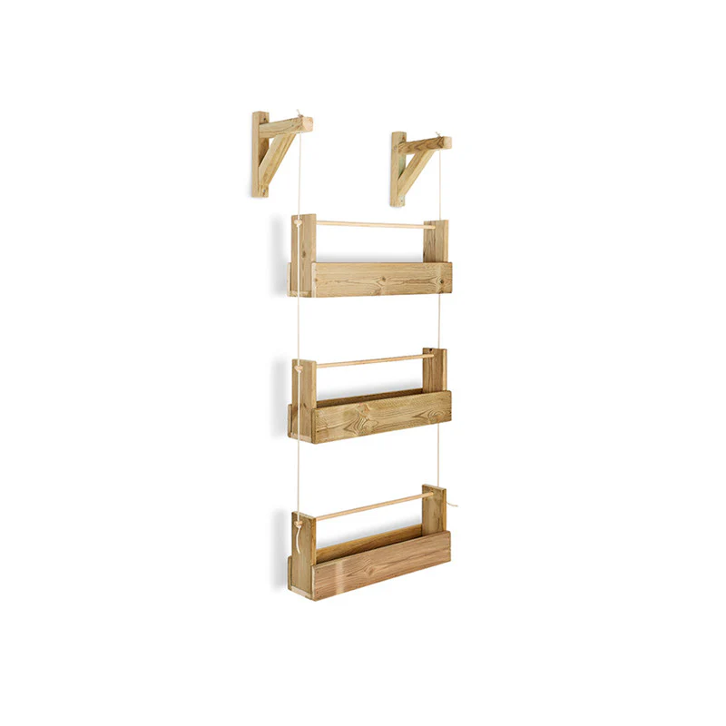 Jardinera Colgante Big Woody 3b De Madera Tratada Para Exterior Hortalia