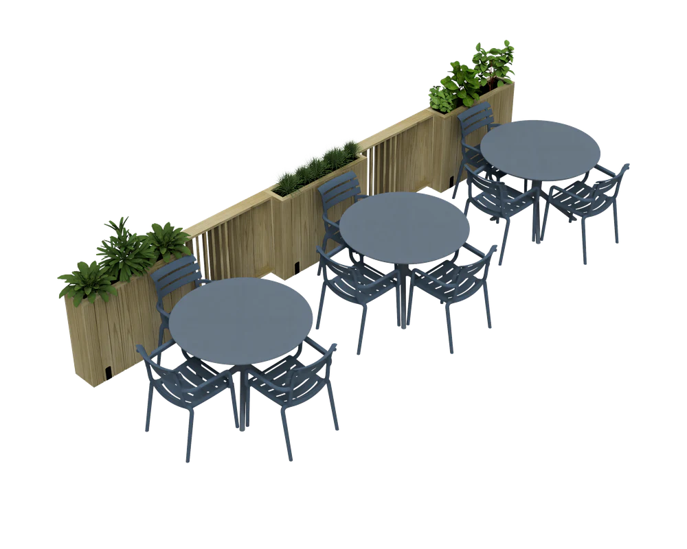 Kit Jardinera Alta De Madera Con Ruedas, Barandilla Abatible Y Cortavientos 60 Cm 100 X 24 X 80 Cm Hortalia - Image 6