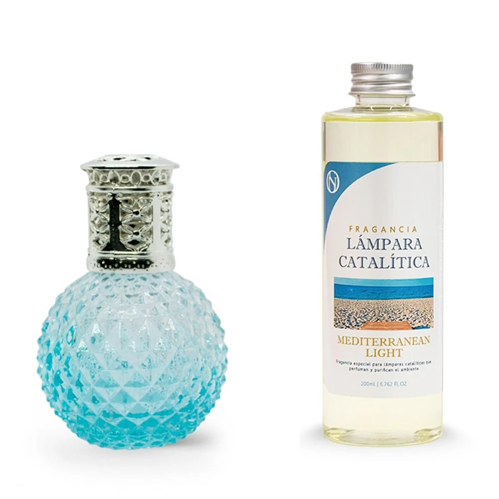 Lâmpada Catalítica Blue Diamonds + Aroma Mediterranean Light 500 Ml - Elimina Os Maus Odores, Impurezas E Perfuma