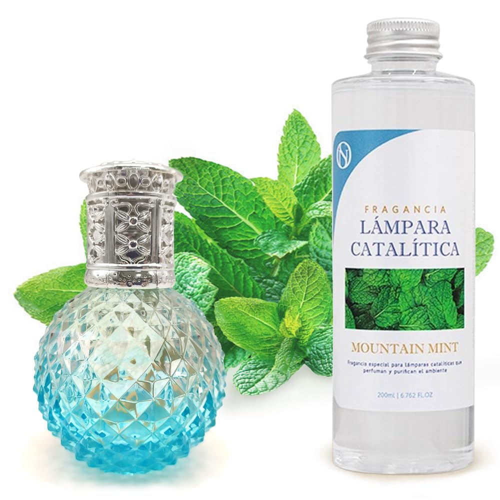 Lâmpada Catalítica Blue Diamonds + Aroma Mountain Mint 200ml - Elimina Os Maus Odores, Impurezas E Perfuma
