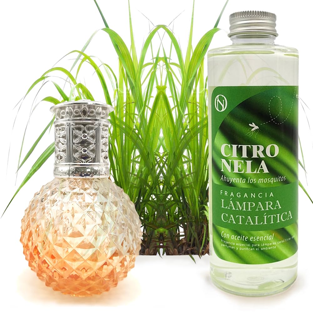 Lâmpada Catalítica Orange Diamonds + Aroma Citronela 500 Ml - Elimina Os Maus Odores, Impurezas E Perfuma