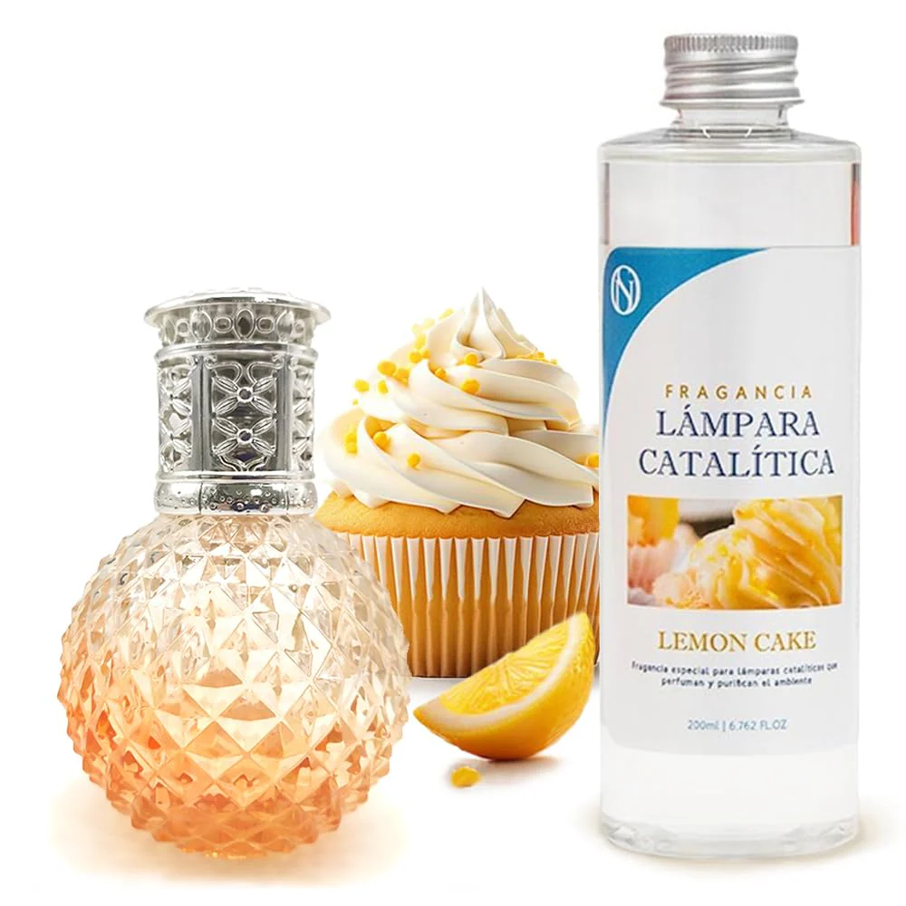 Lâmpada Catalítica Orange Diamonds + Aroma Lemon Cake 500 Ml - Elimina Os Maus Odores, Impurezas E Perfuma