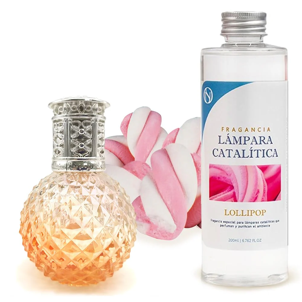 Lâmpada Catalítica Orange Diamonds + Aroma Lollipop 500 Ml - Elimina Os Maus Odores, Impurezas E Perfuma