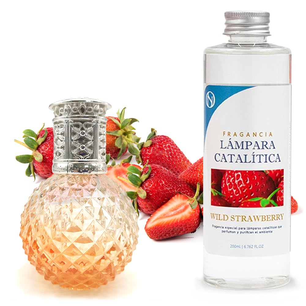Lâmpada Catalítica Orange Diamonds + Aroma Wild Strawberry 200 Ml - Elimina Os Maus Odores, Impurezas E Perfuma