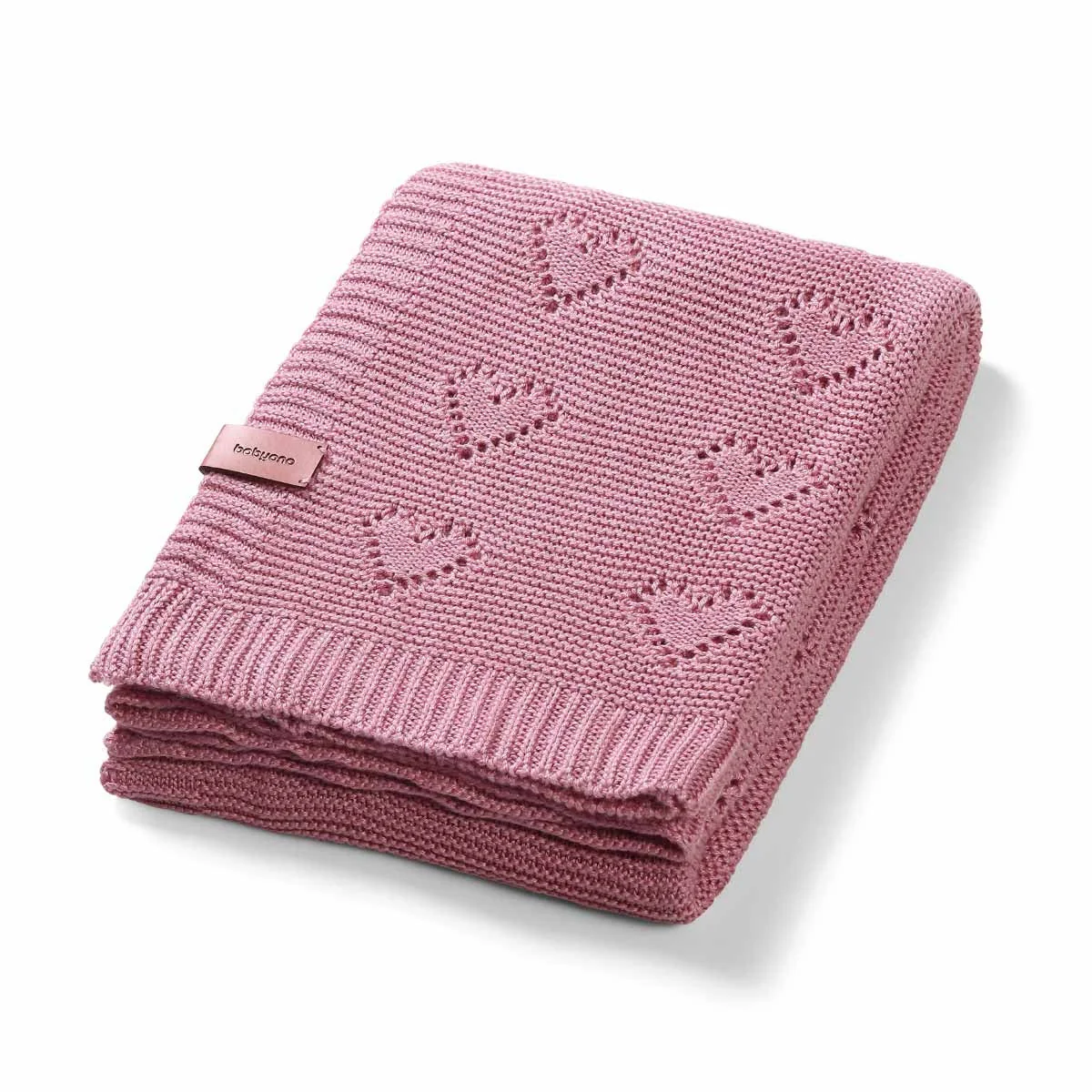 Manta natural para bebé Corações 100% Bambu Rosa