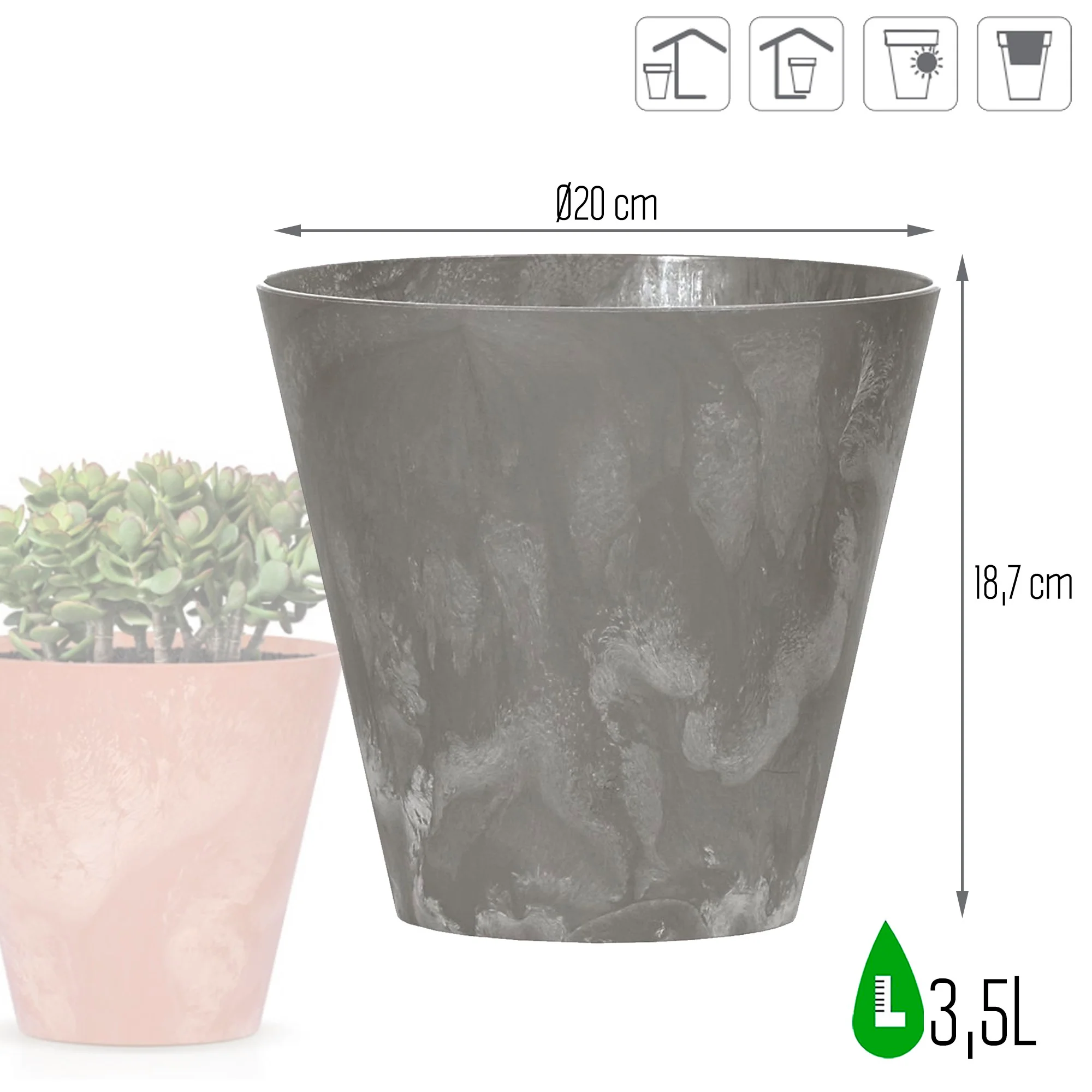 Moson Beton Efeito 3.5l., Dimensões (mm) 200x200x187, Marengo Color - Image 3