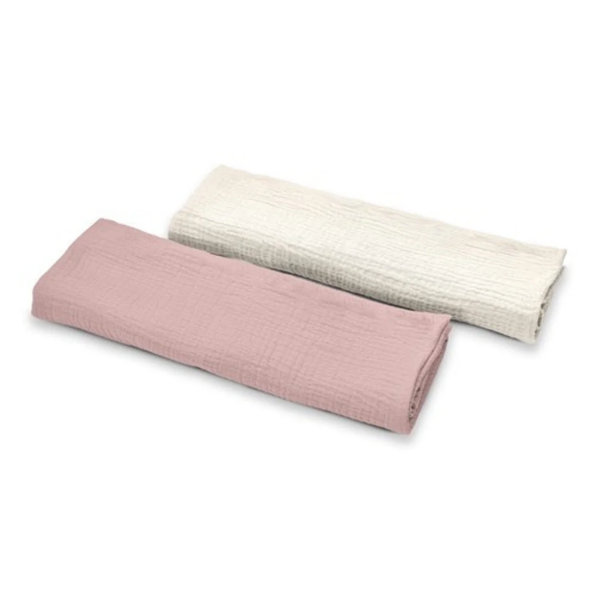 Pack 2 mantas de algodão para bebé 70x70 cor-de-rosa - Image 2