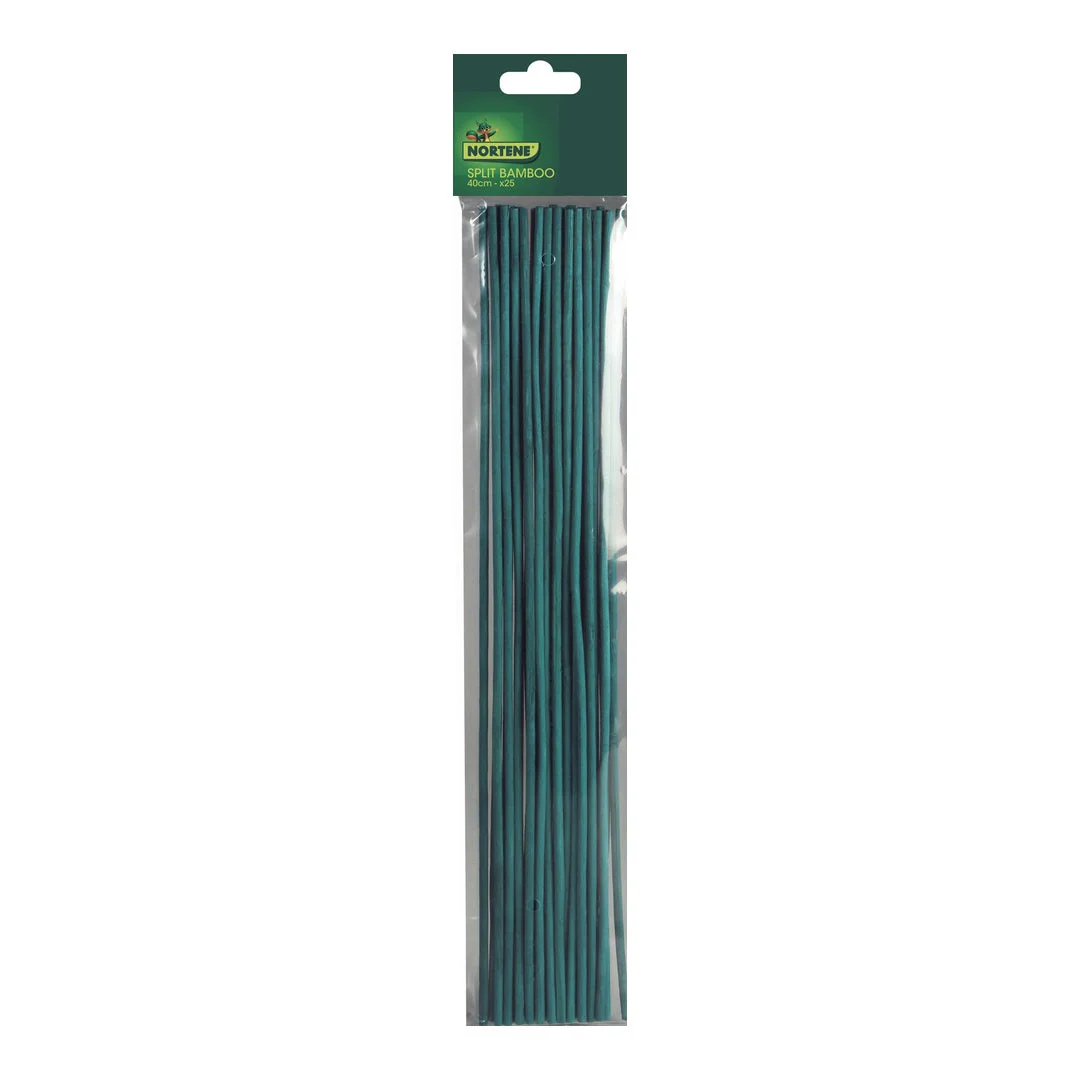 Pack 25 Tutores De Tiras De Cana Split Bamboo 0.4 M Verde Nortene